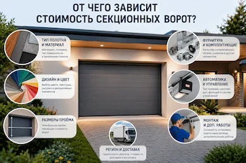 От чего зависит стоимость секционных ворот?
